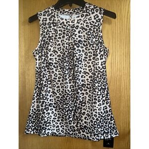 Micoson Sleeveless Leopard Print Top Tank Size Small NEW Business Casual Fashion